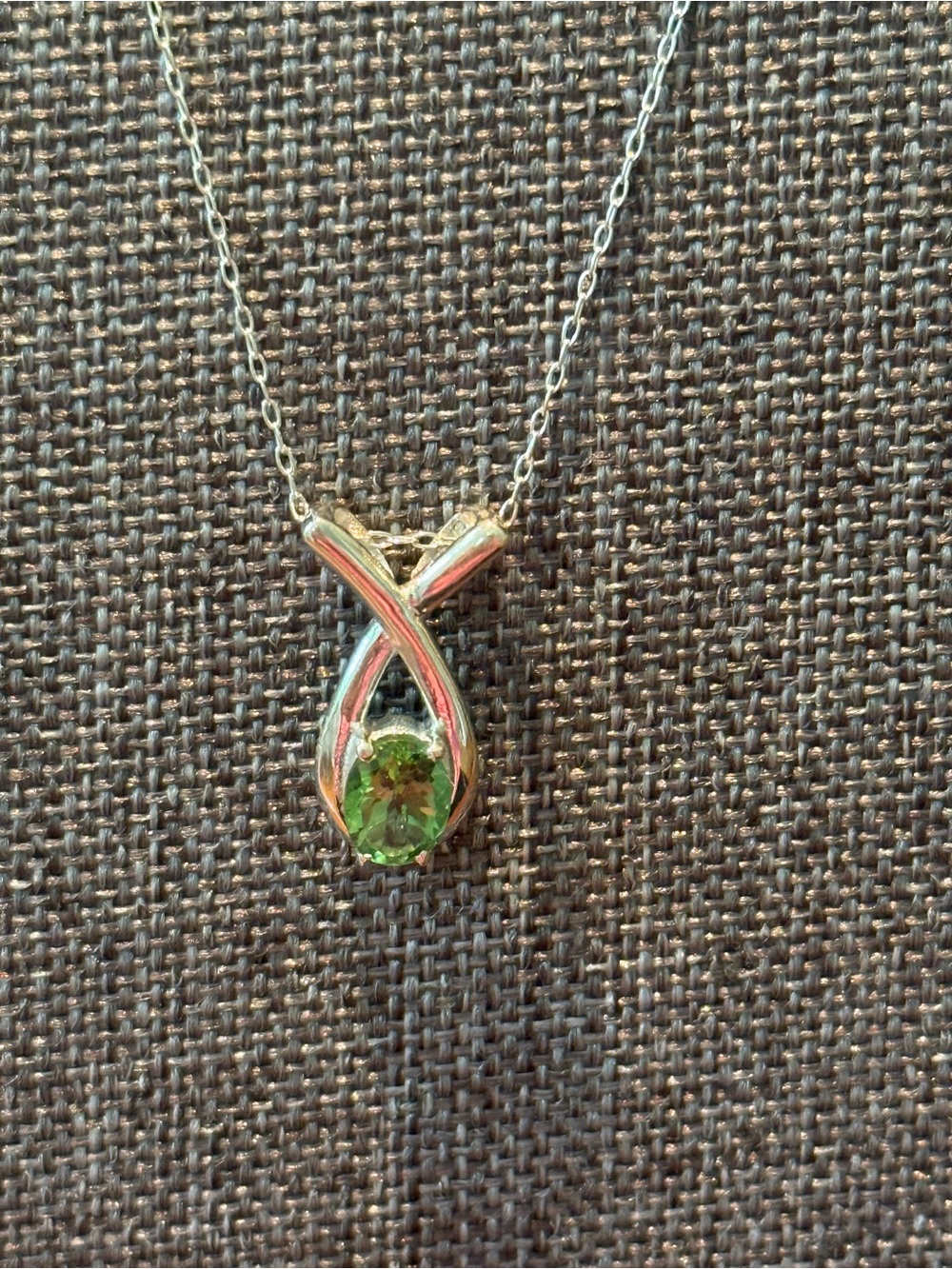 Sterling Silver Namibian Tourmaline Pendant with 20" Sterling Silver Chain New